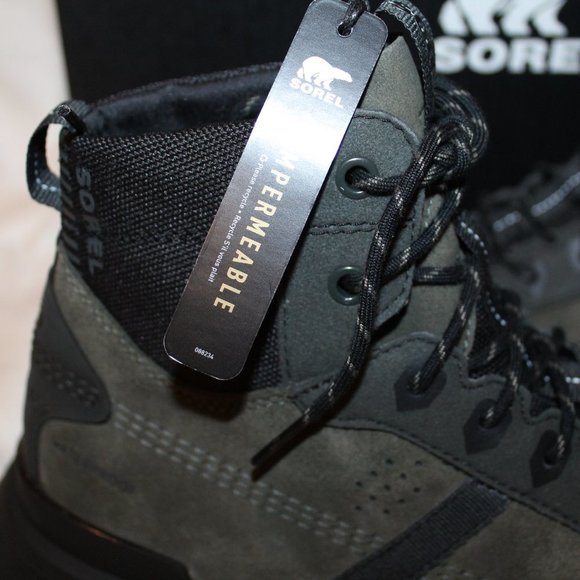 NIB SOREL MEN'S WATERPROOF KINETIC SNEAKER HIKING WINTER BOOTS GREEN GRAY 10.5 - Picture 2 of 8